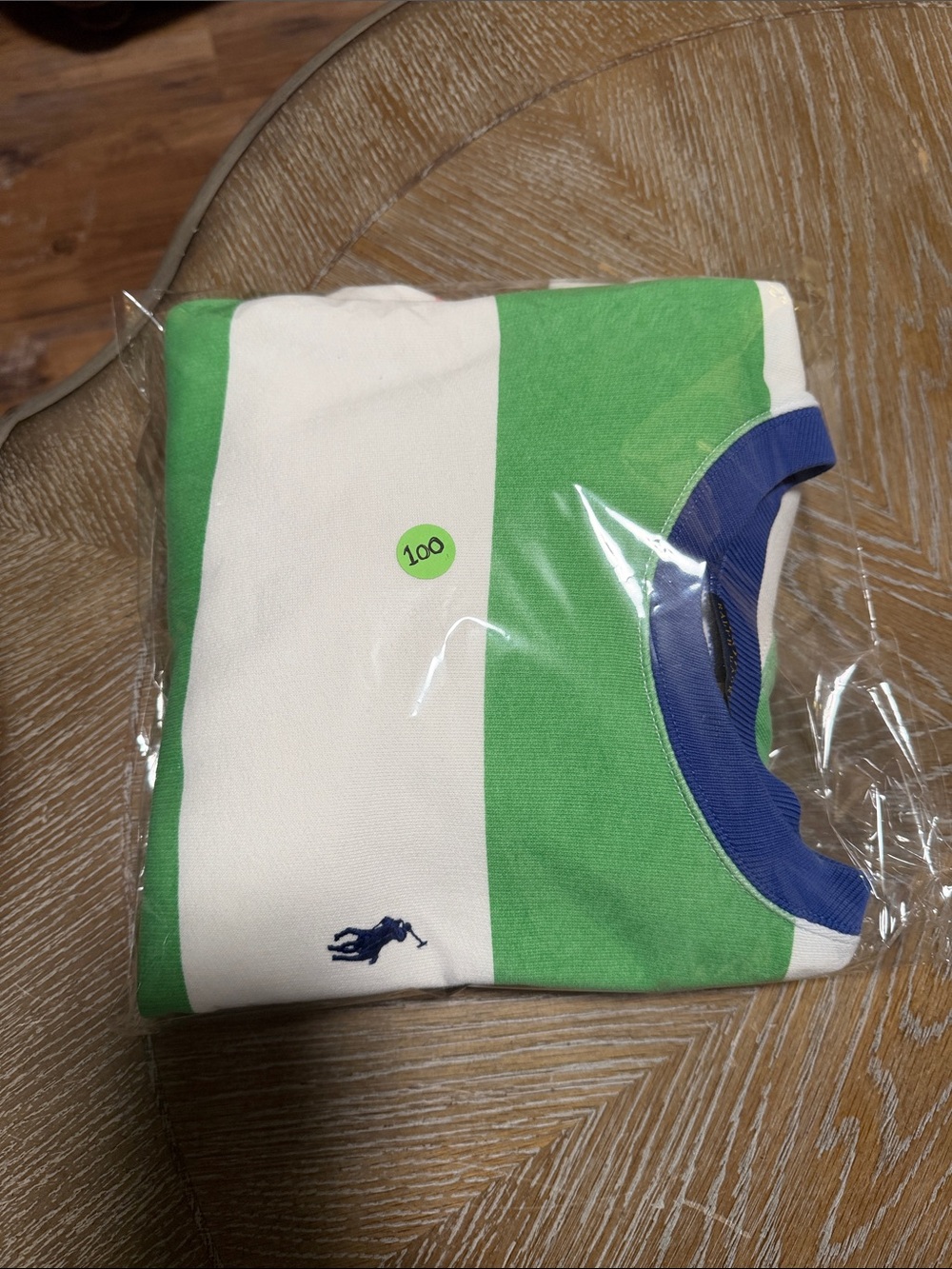Polo by Ralph Lauren Green, White, Blue & Pink Striped Crewneck Sweater - Picture 14 of 14
